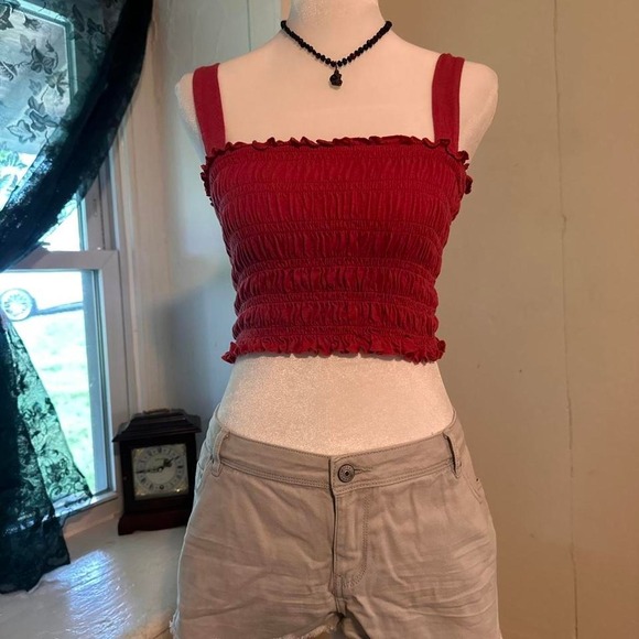 Tops - American Eagle smocked crop tank